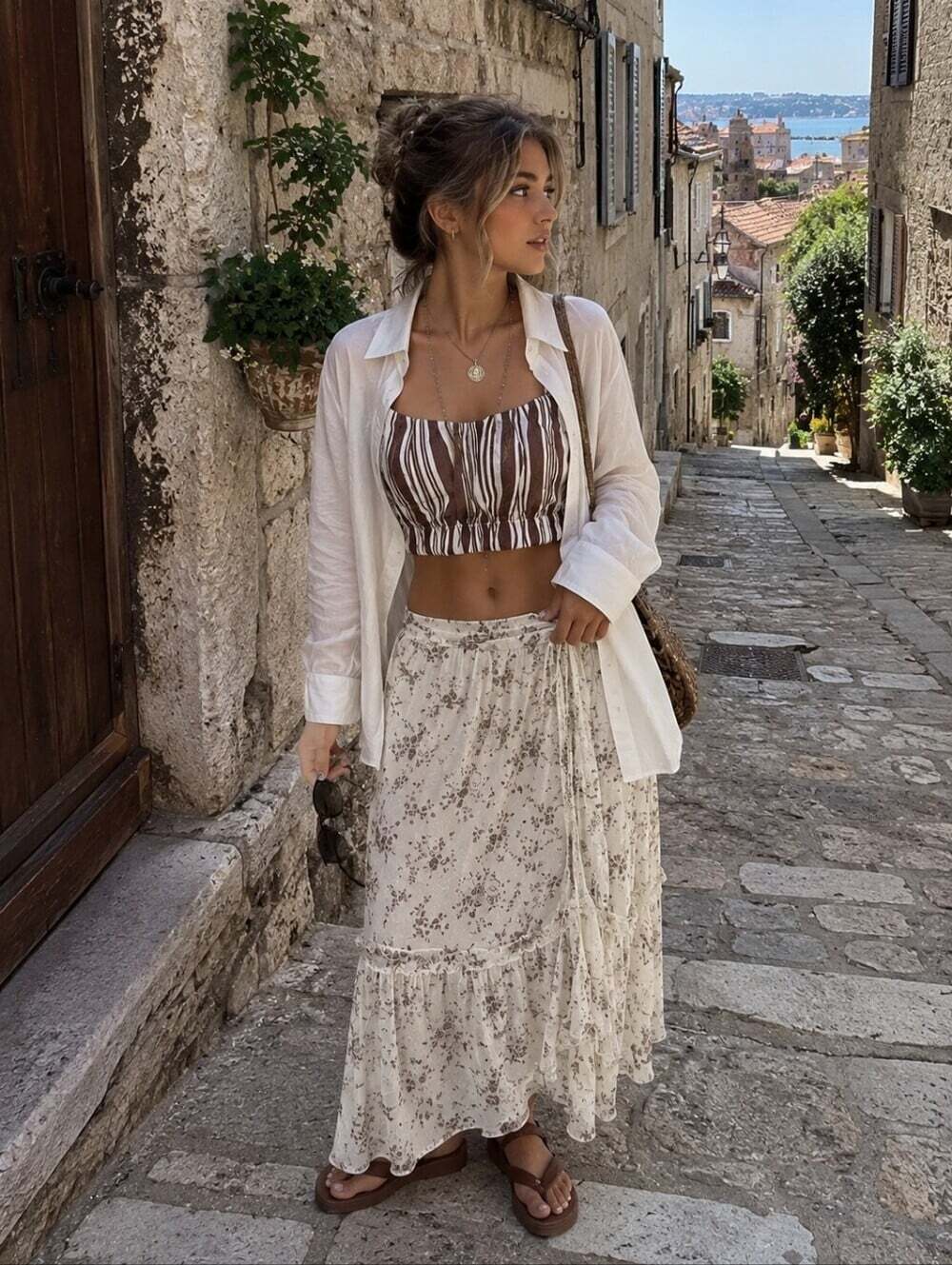 NWT Lemlem x H&M Tencel Linen Crop Cami Coastal Euro Summer Boho S